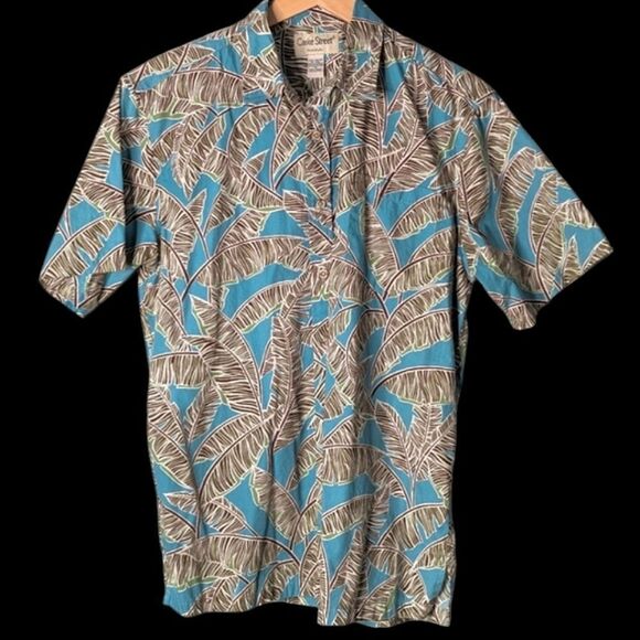 Cooke Street Honolulu Hawaiian Button Down Shirt Sleeve Shirt size M - Picture 1 of 7
